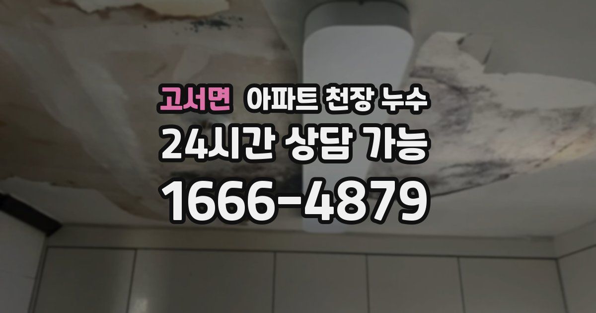 고서면 아파트 천장 누수