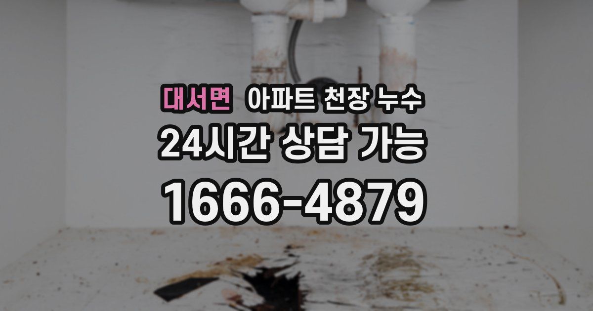 대서면 아파트 천장 누수