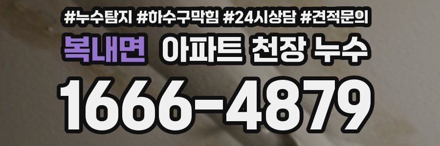 복내면 아파트 천장 누수
