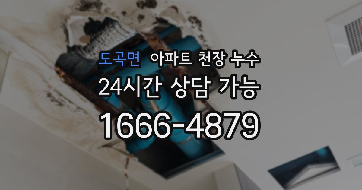 도곡면 아파트 천장 누수