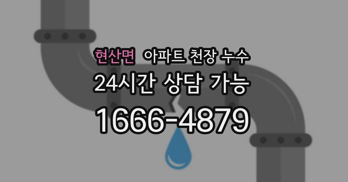 현산면 아파트 천장 누수