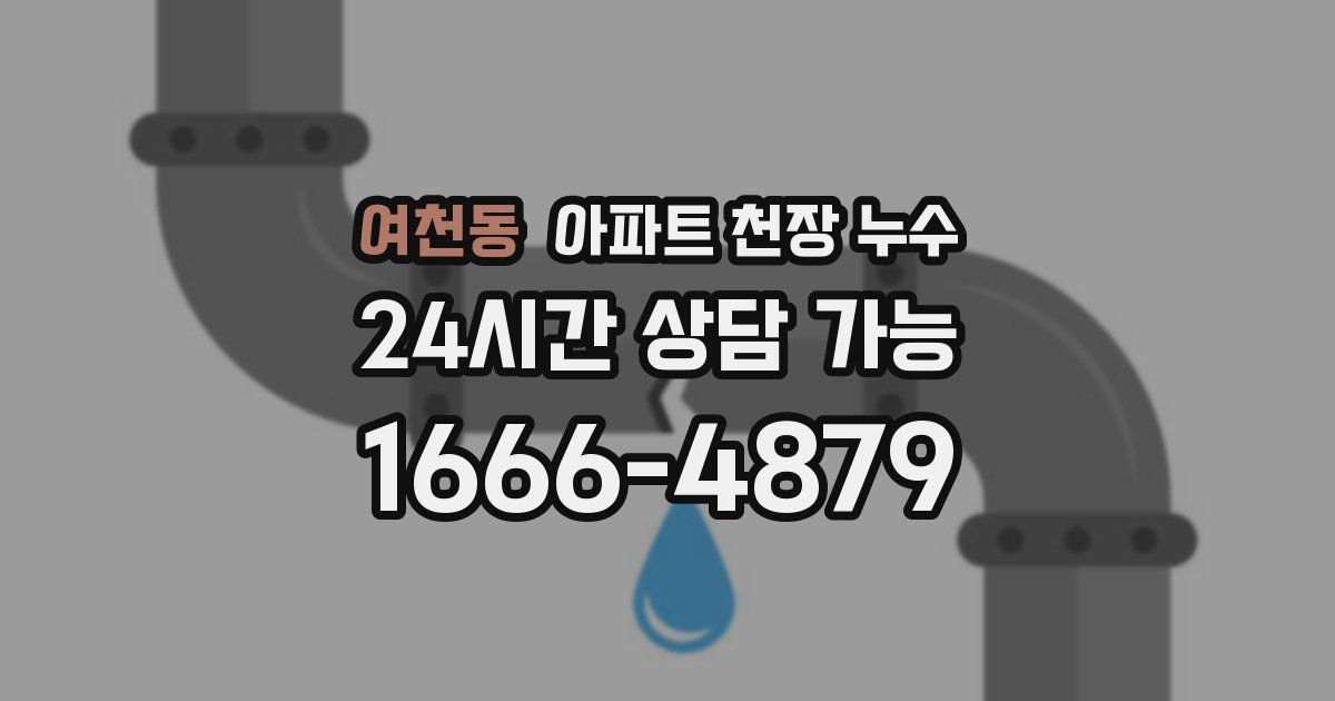 여천동 아파트 천장 누수