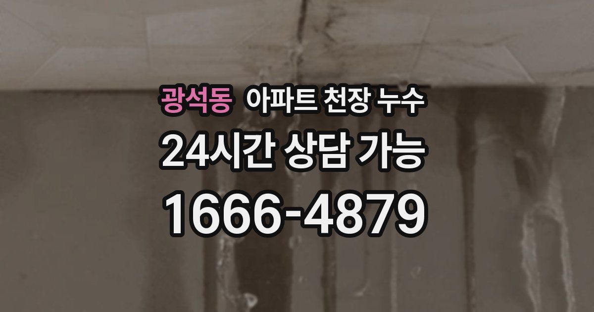 광석동 아파트 천장 누수