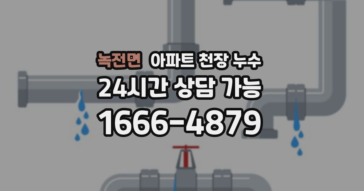 녹전면 아파트 천장 누수