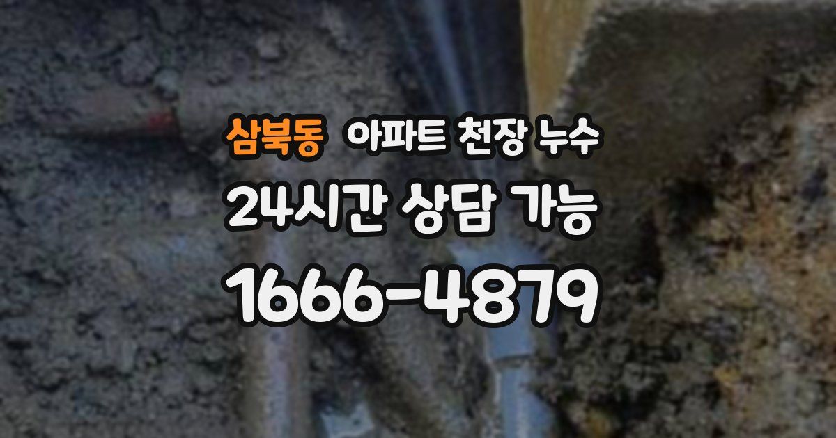 삼북동 아파트 천장 누수