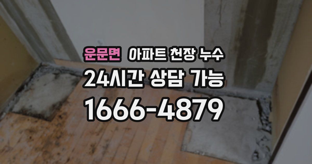 운문면 아파트 천장 누수