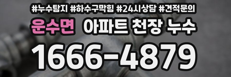 운수면 아파트 천장 누수