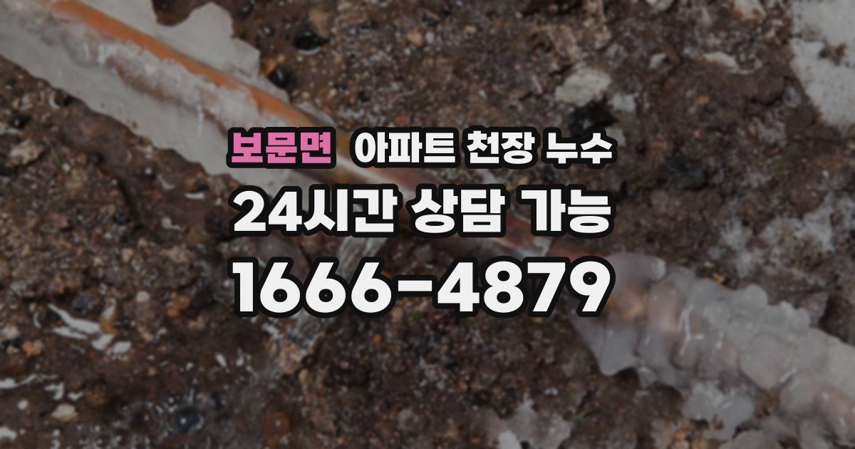 보문면 아파트 천장 누수