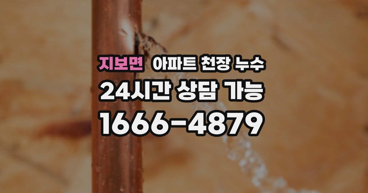 지보면 아파트 천장 누수