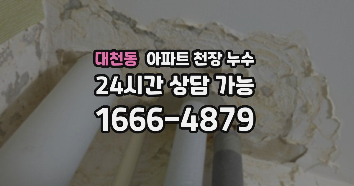 대천동 아파트 천장 누수