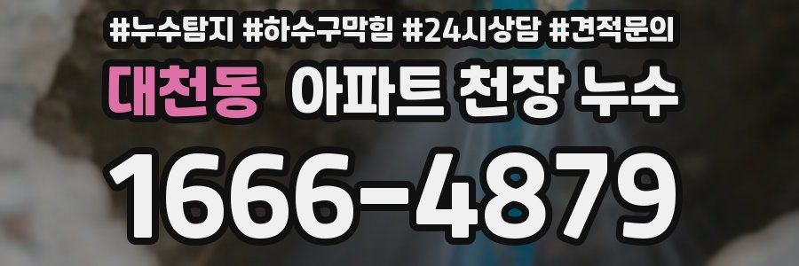 대천동 아파트 천장 누수