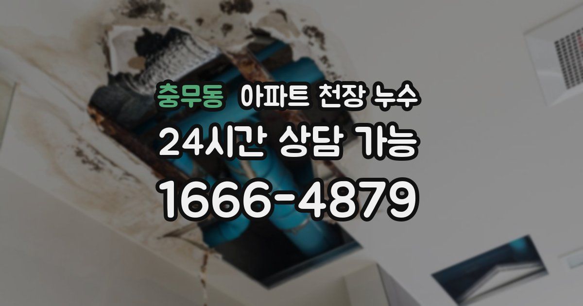 충무동 아파트 천장 누수