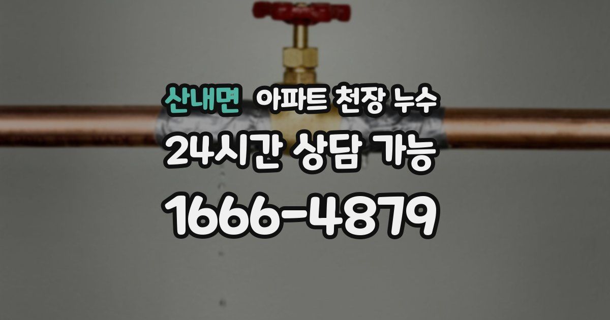 산내면 아파트 천장 누수