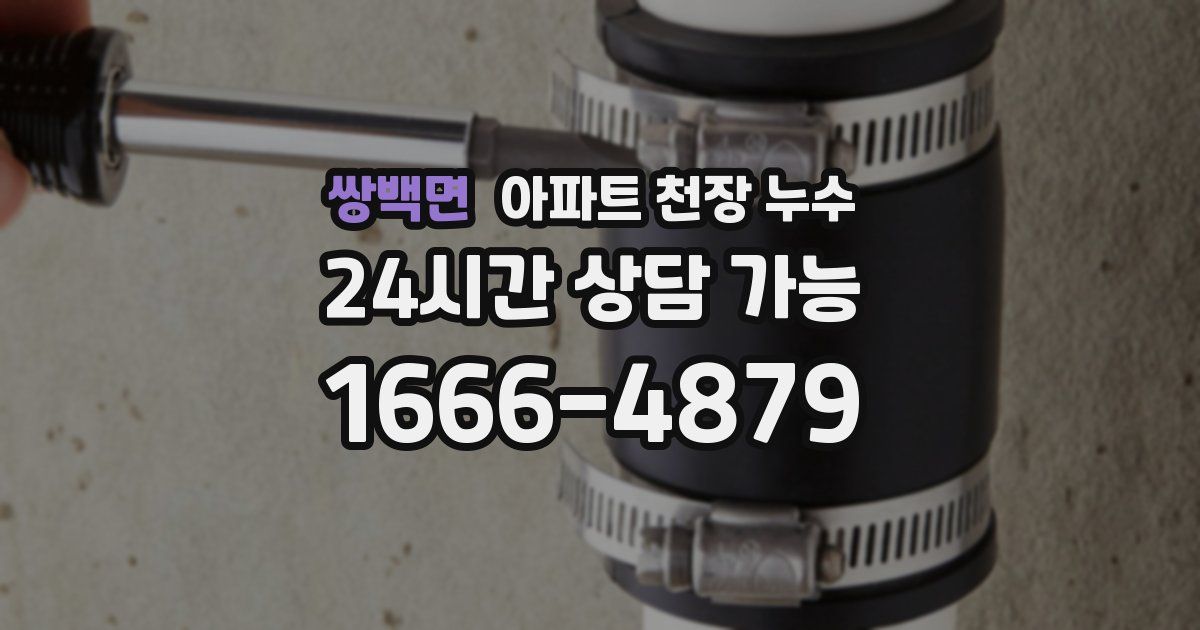 쌍백면 아파트 천장 누수