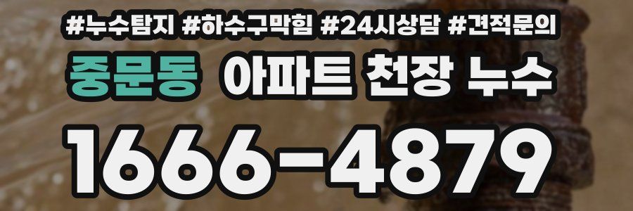 중문동 아파트 천장 누수