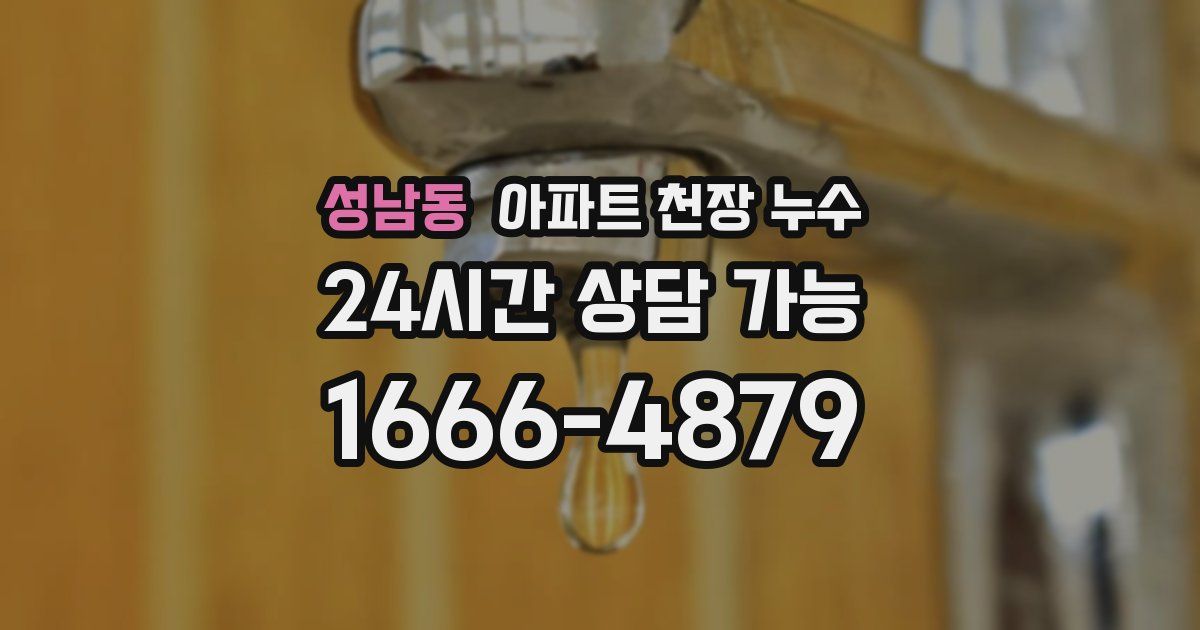 성남동 아파트 천장 누수