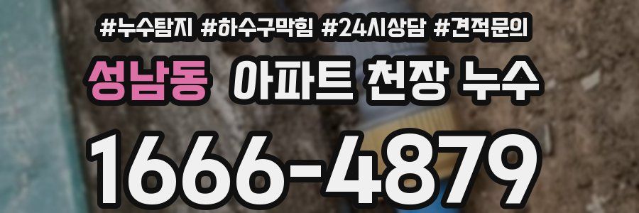 성남동 아파트 천장 누수
