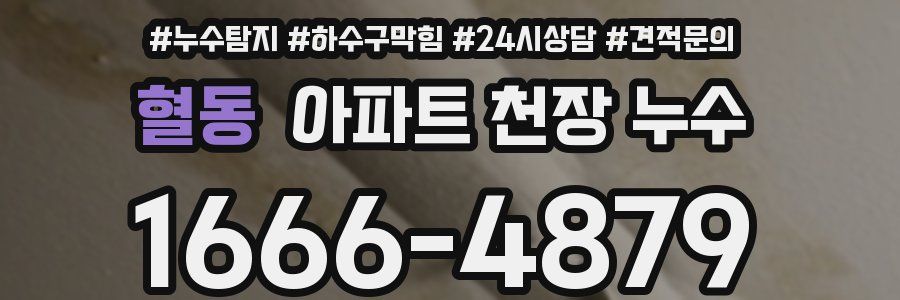 혈동 아파트 천장 누수