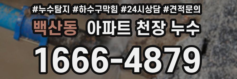 백산동 아파트 천장 누수