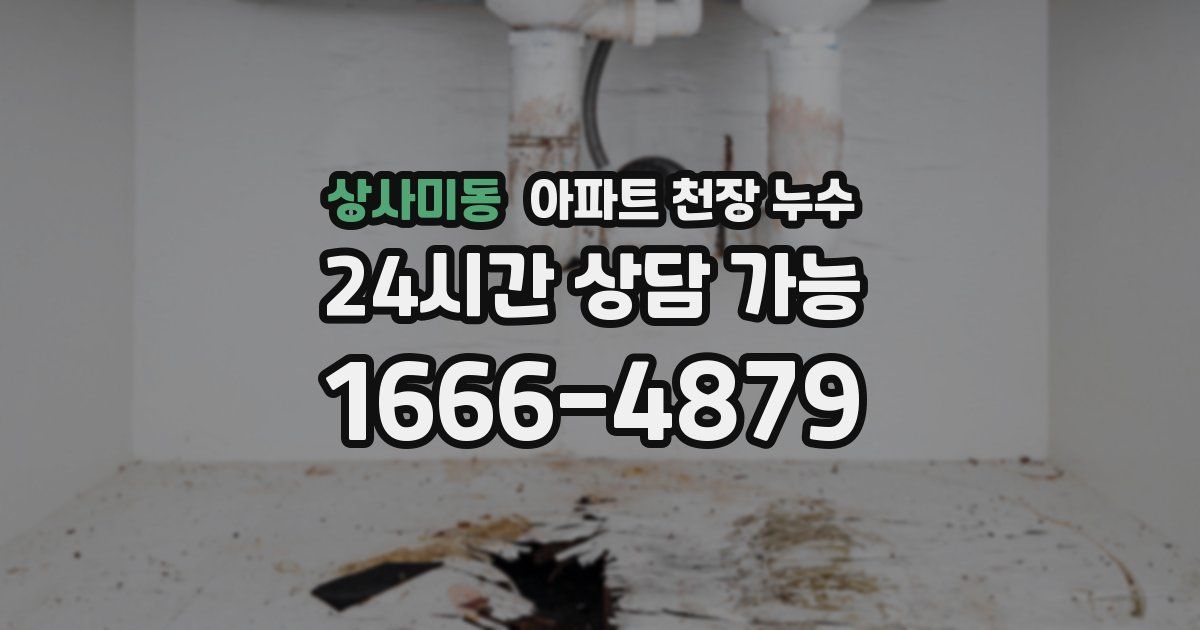 상사미동 아파트 천장 누수