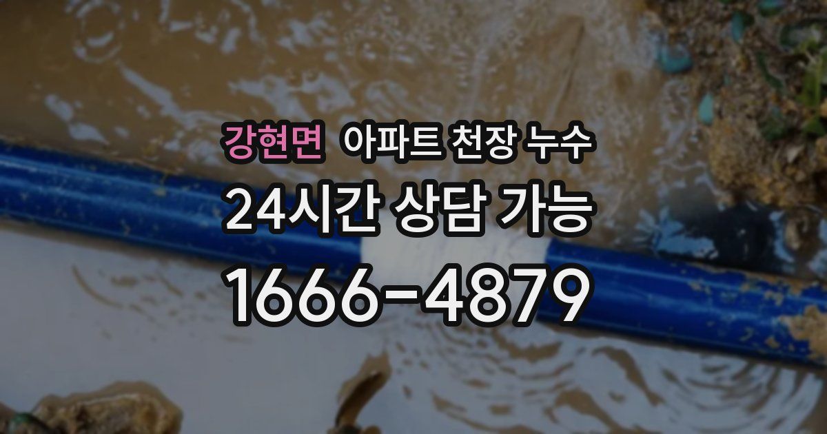 강현면 아파트 천장 누수
