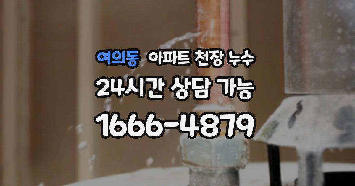 여의동 아파트 천장 누수