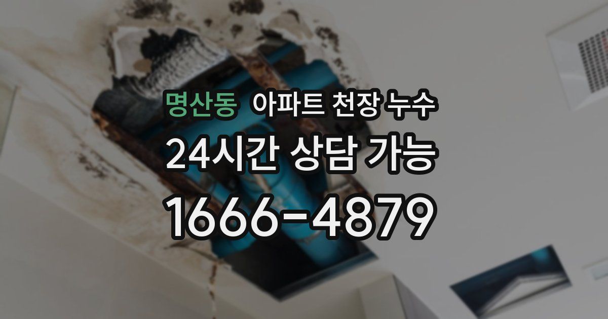 명산동 아파트 천장 누수