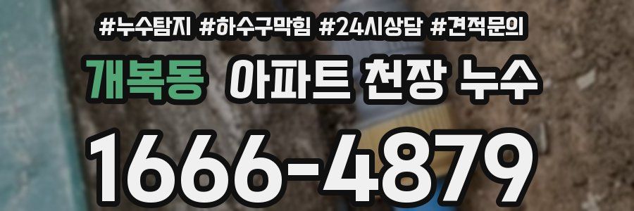 개복동 아파트 천장 누수
