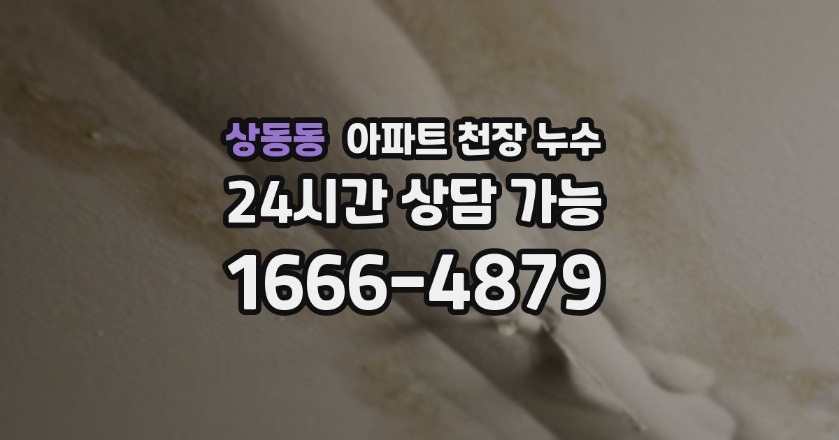 상동동 아파트 천장 누수