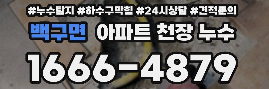 백구면 아파트 천장 누수