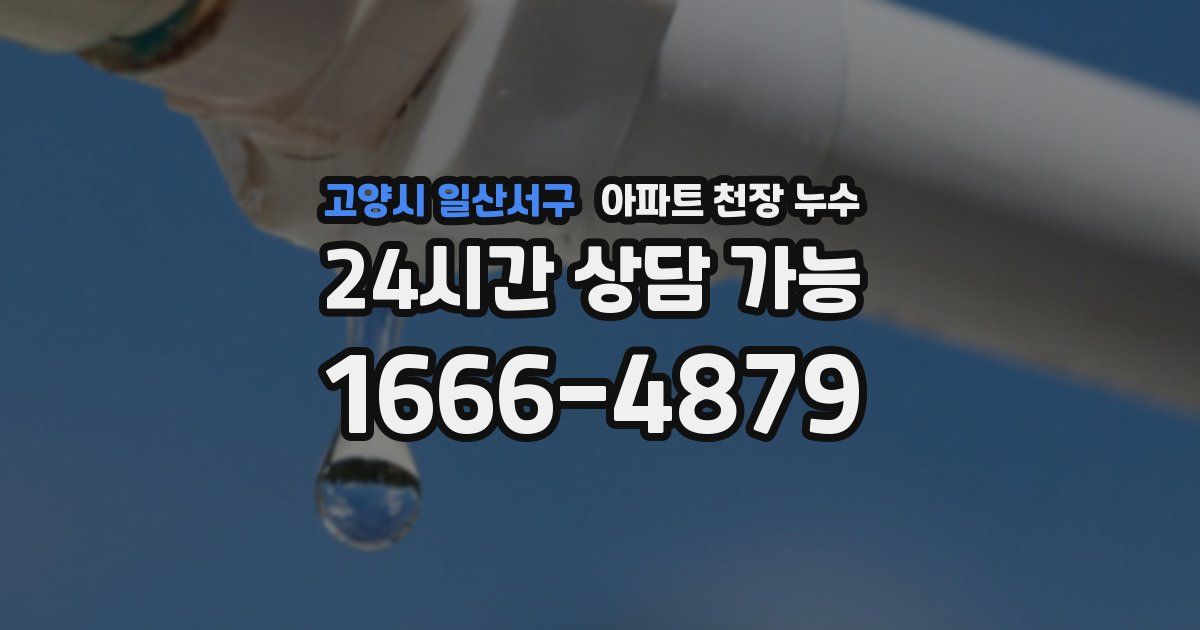 고양시 일산서구 아파트 천장 누수