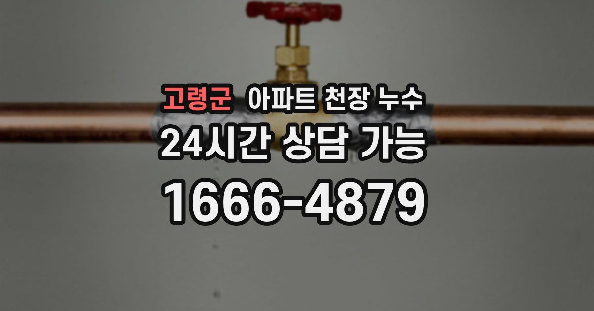 고령군 아파트 천장 누수