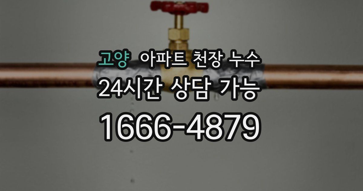 고양 아파트 천장 누수