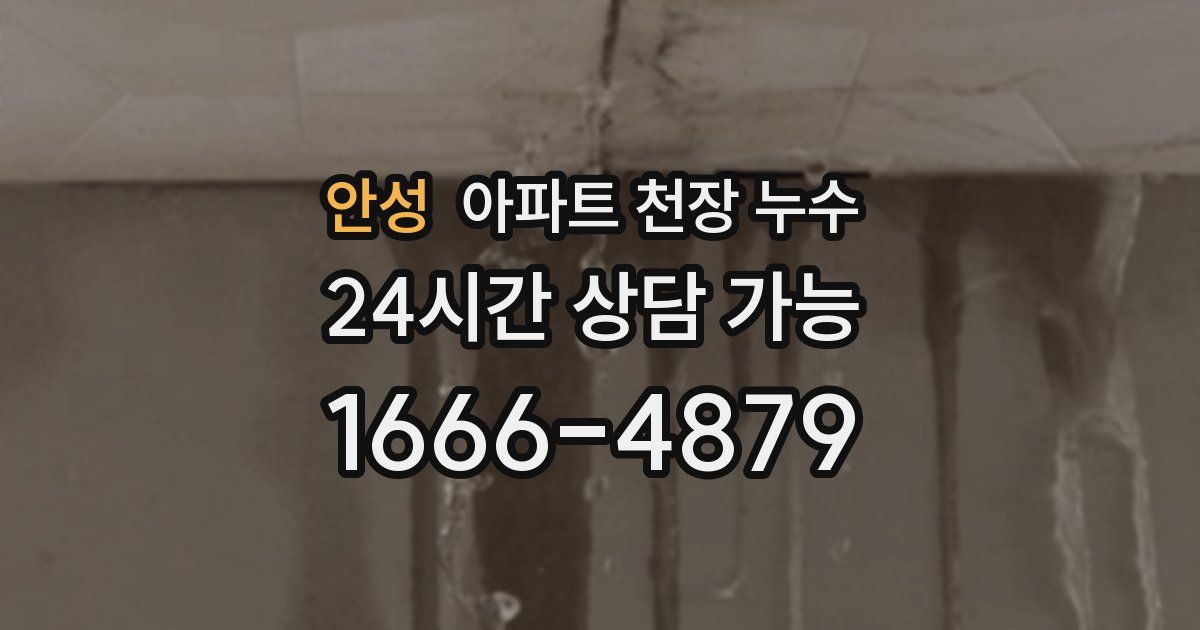 안성 아파트 천장 누수