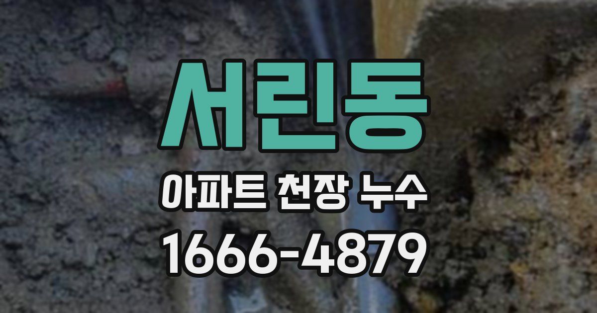 서린동 아파트 천장 누수