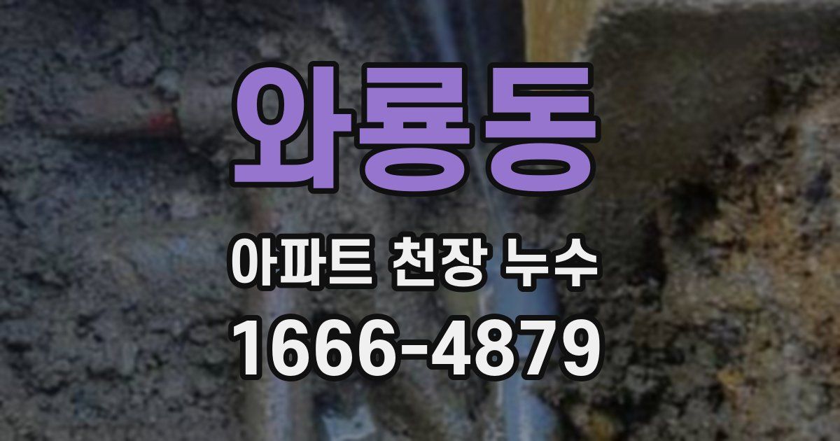와룡동 아파트 천장 누수