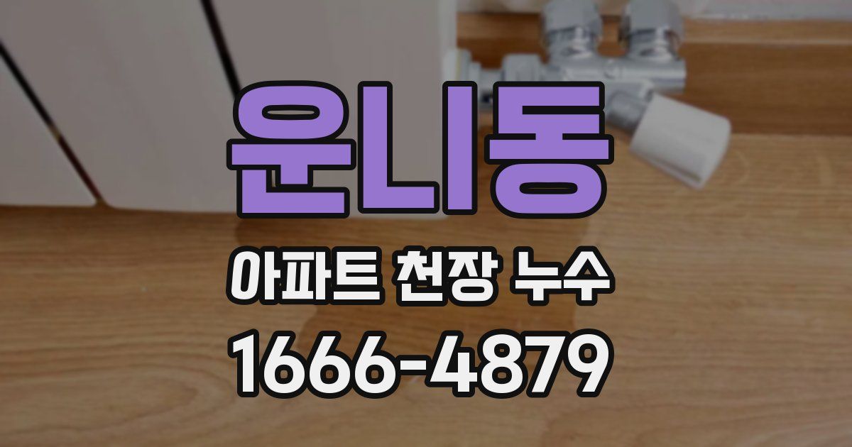 운니동 아파트 천장 누수