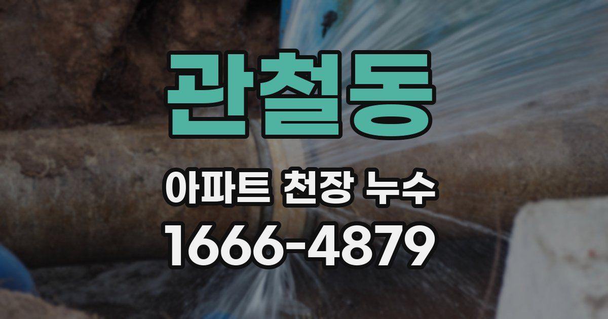 관철동 아파트 천장 누수