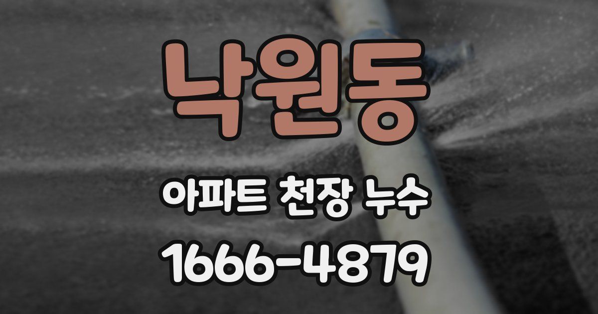낙원동 아파트 천장 누수