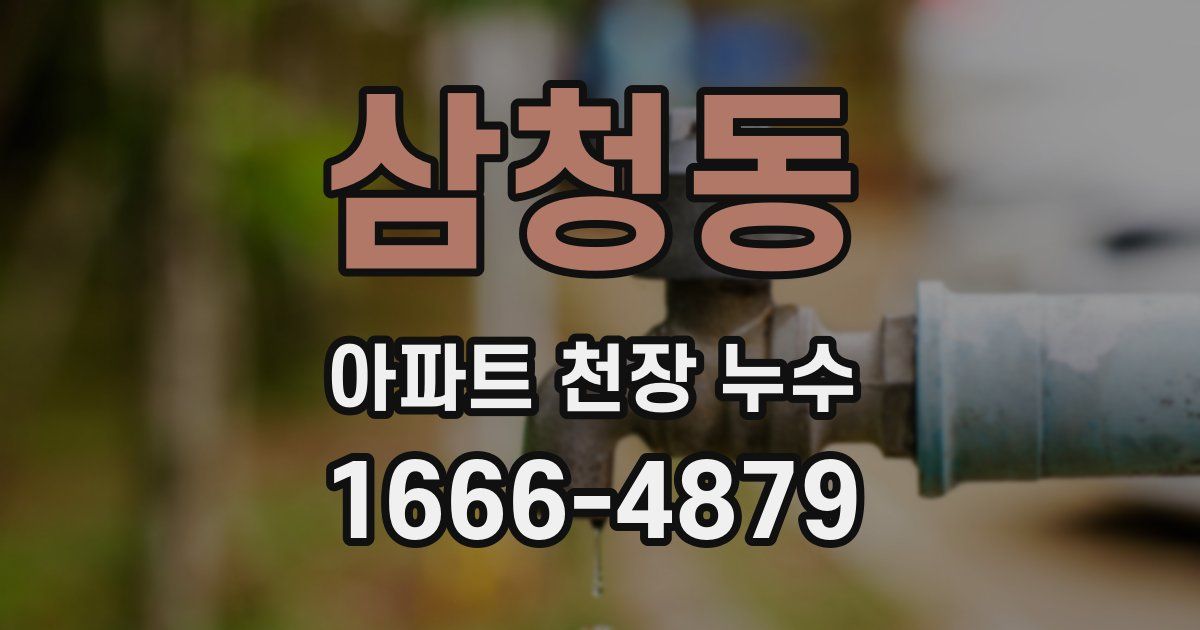 삼청동 아파트 천장 누수