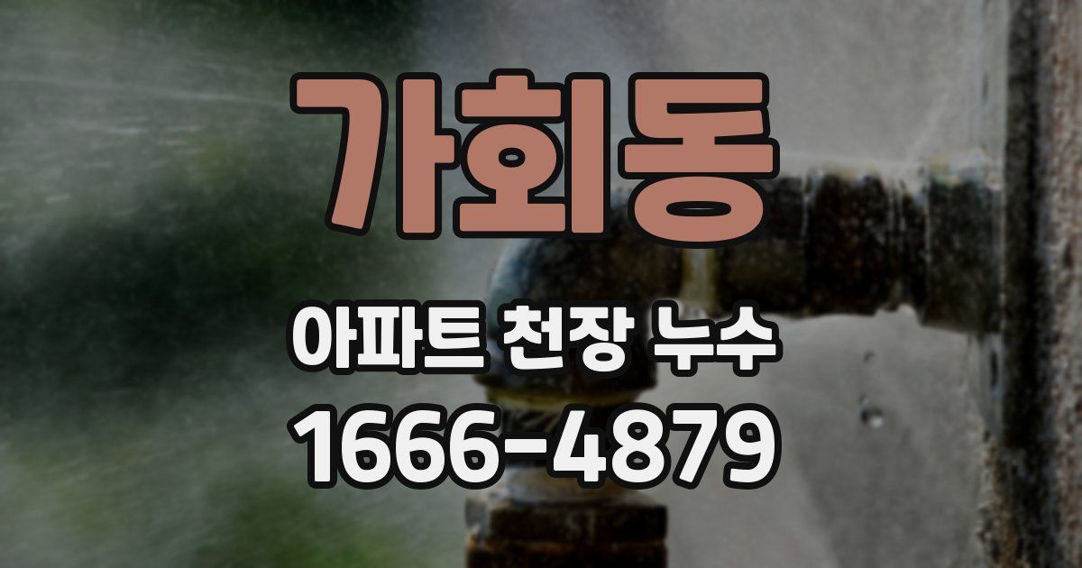 가회동 아파트 천장 누수