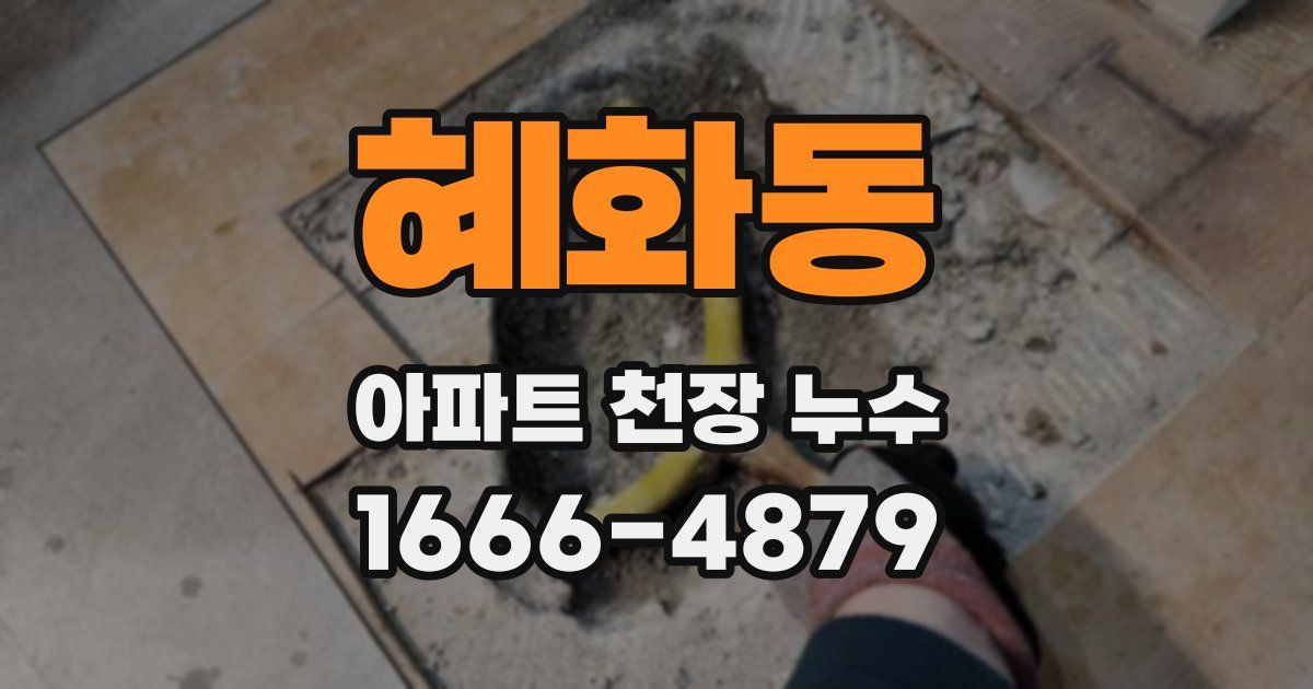 혜화동 아파트 천장 누수