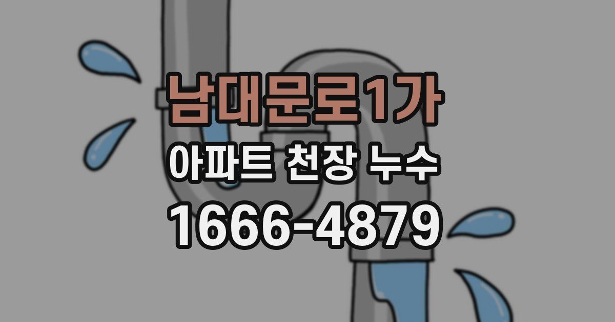 남대문로1가 아파트 천장 누수