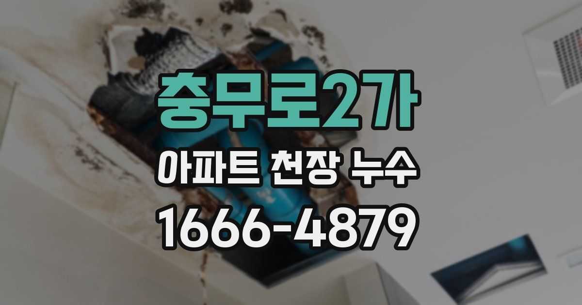충무로2가 아파트 천장 누수