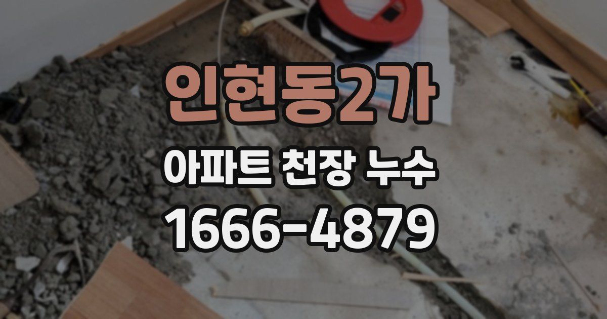 인현동2가 아파트 천장 누수