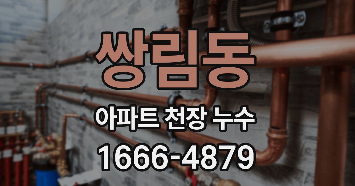 쌍림동 아파트 천장 누수
