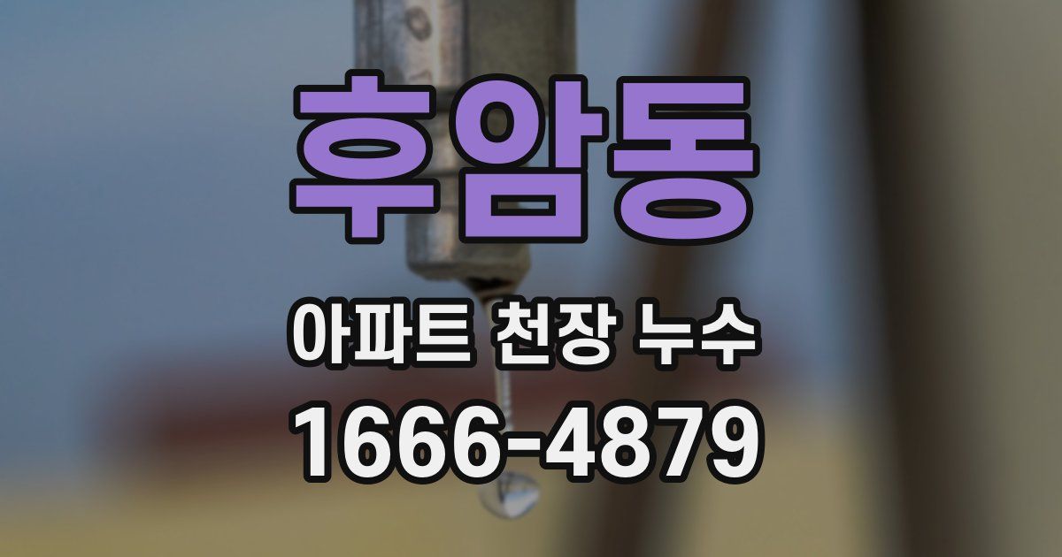 후암동 아파트 천장 누수