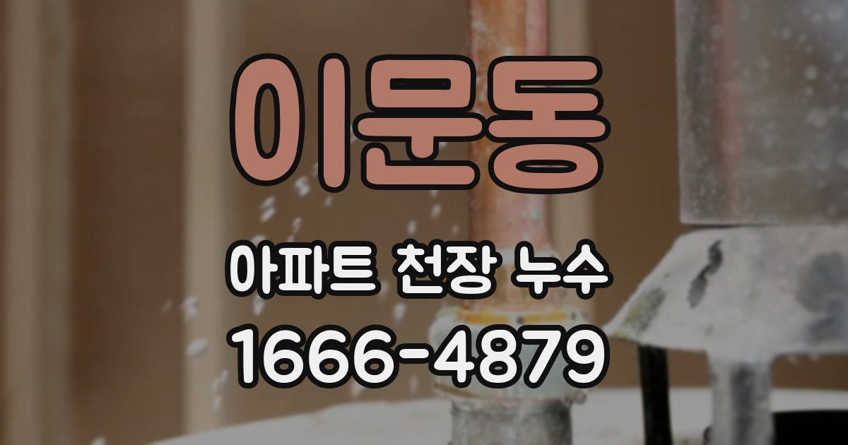 이문동 아파트 천장 누수