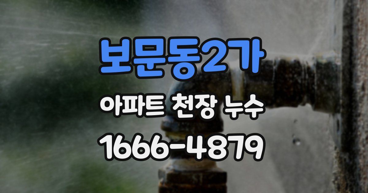 보문동2가 아파트 천장 누수