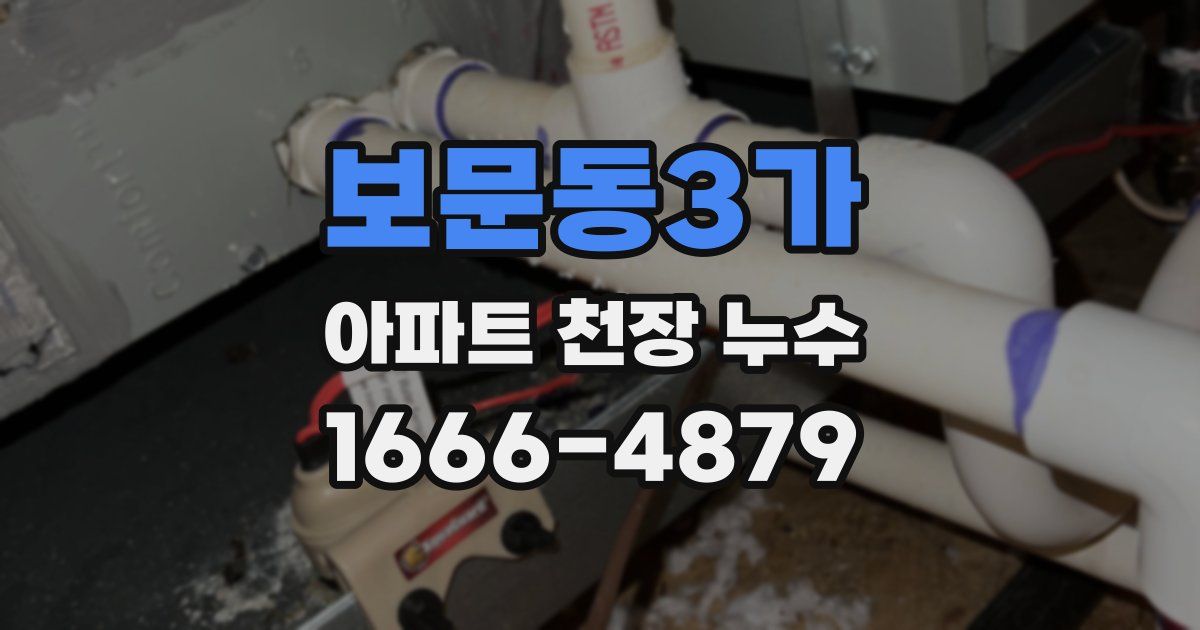 보문동3가 아파트 천장 누수